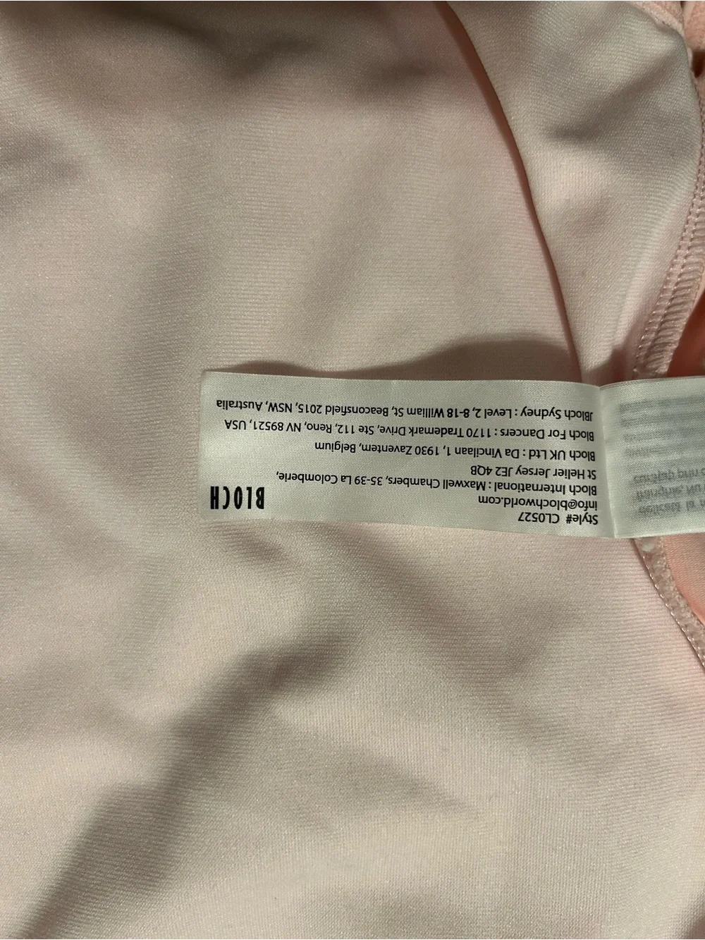 Bloch Pale Pink Dance Leotard